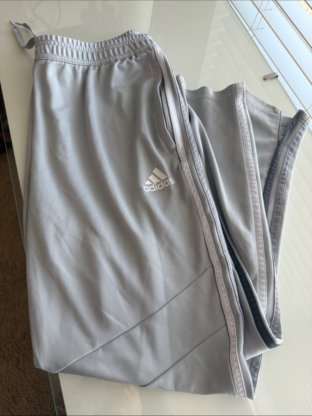adidas Light Gray Men’s Track zipper pants